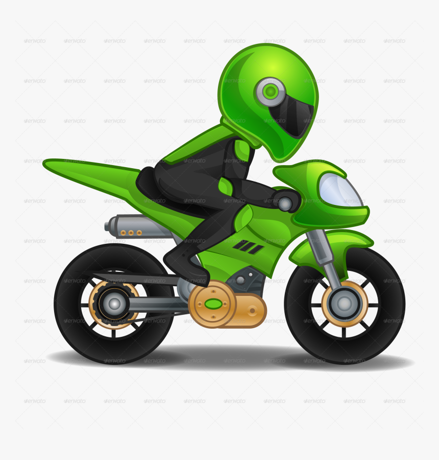 Green Motorbike Clipart - Transparent Background Motorbike Clipart, HD Png Download, Free Download