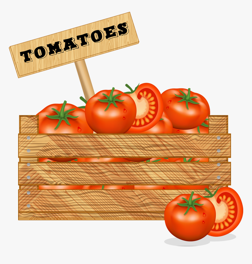 Crate Of Vegetables, Tomato, Wooden Box - Plum Tomato, HD Png Download, Free Download