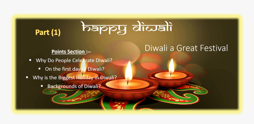 Diwali A Great Festival - Diwali, HD Png Download, Free Download