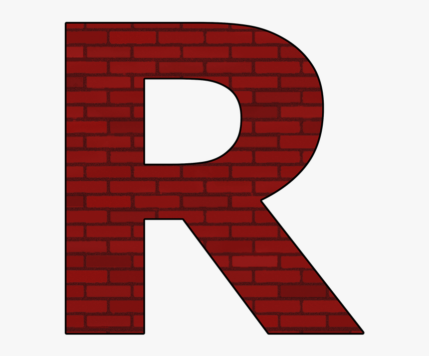 Brick,red,font,line,clip Art,symbol,number - Alphabet R, HD Png Download, Free Download