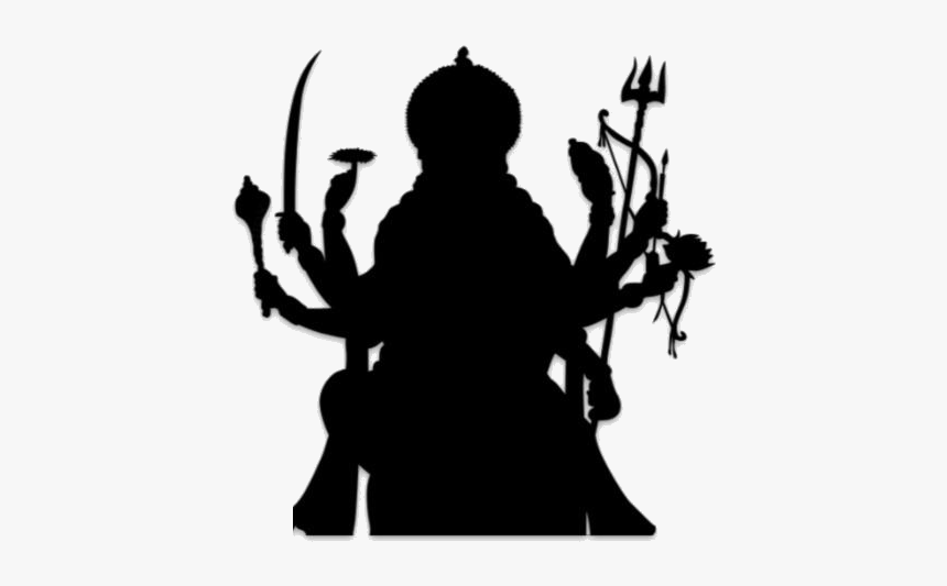 Durga Matha Png Transparent Images - Durga Devi Silhouette, Png Download - ...