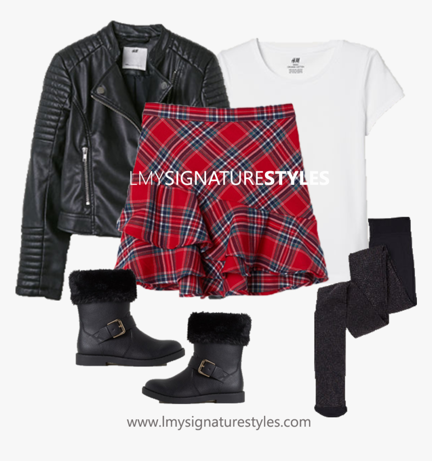 Tween/teen Girl Look - Plaid, HD Png Download, Free Download