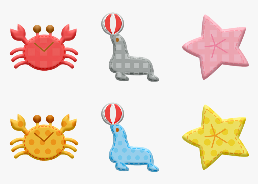 Kawaii Animals Animal Stickers Crab Free Photo - カニ アップリケ, HD Png Download, Free Download