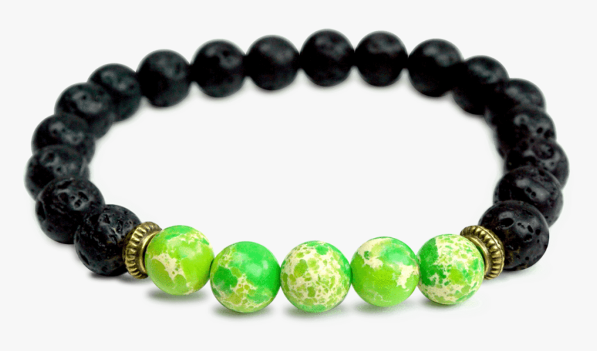 Imperial Stone Chakra Beaded Bracelet - Men Black Bracelet With Gold Bead, HD Png Download, Free Download