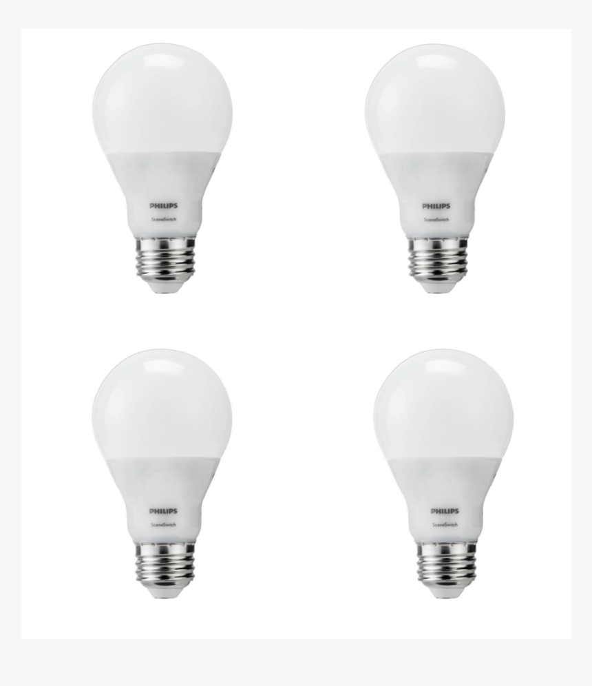 4 Bulbs Philips Led 60w Equivalent Daylight/soft White/warm - Incandescent Light Bulb, HD Png Download, Free Download