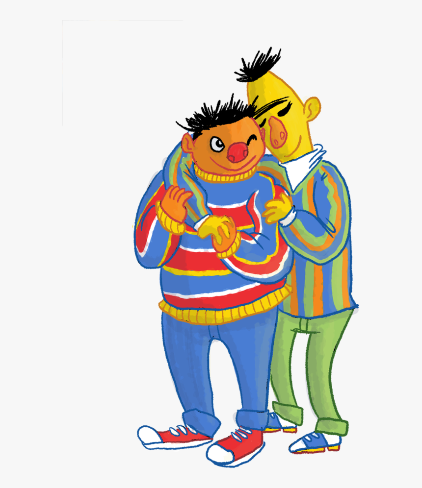 Big Bird Bert & Ernie Illustration - Cartoon, HD Png Download, Free Download