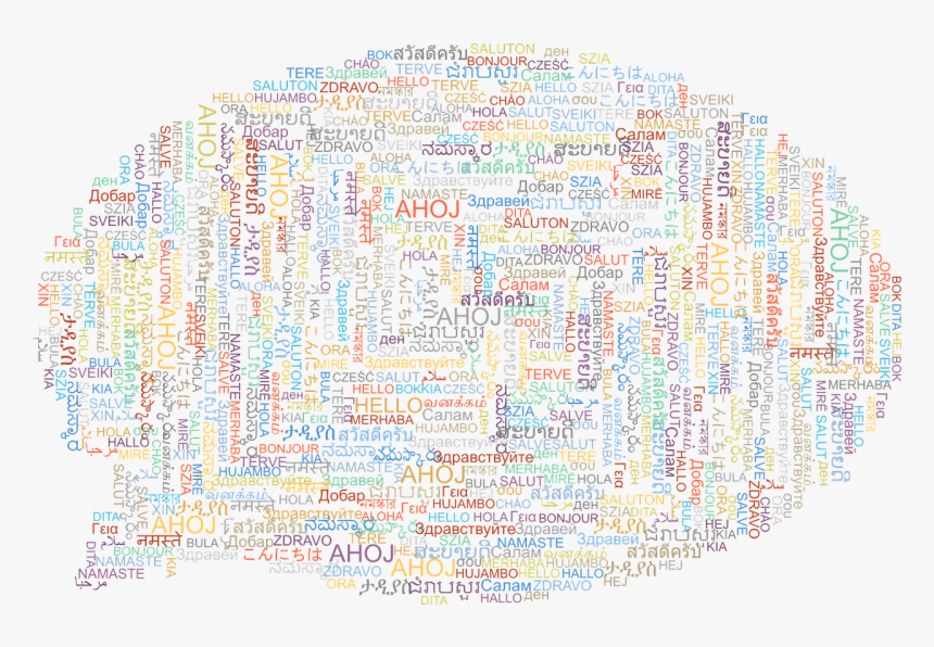 Speech Bubble With Hello In European Languages, HD Png Download, Free Download