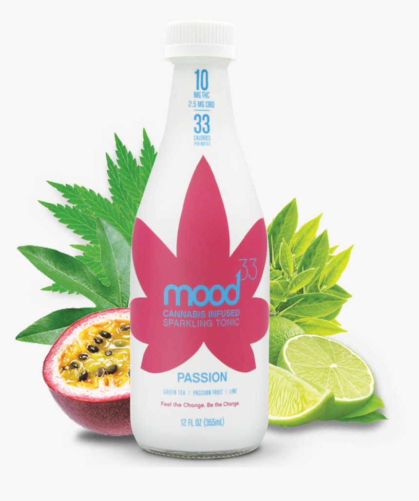 Mood33® Cannabis Infused Sparkling Tonics Edibles Beverages - Mood33 Passion, HD Png Download, Free Download