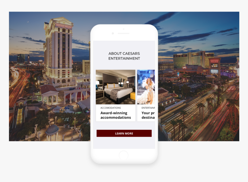 Caesars Site On Iphone Mock-up With Backdrop Of The - Caesars Palace Las Vegas, HD Png Download, Free Download