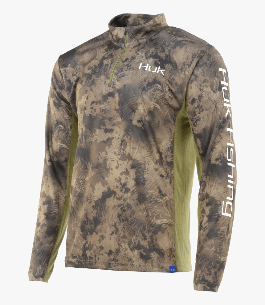 Huk Icon X Camo 1/4 Zip"
 Class= - Long-sleeved T-shirt, HD Png Download, Free Download