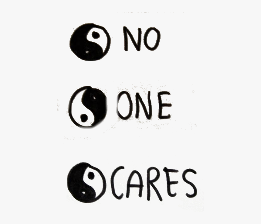 Drawing Text Ying Yang One No Cares Placetobefreeart - Poster, HD Png Download, Free Download