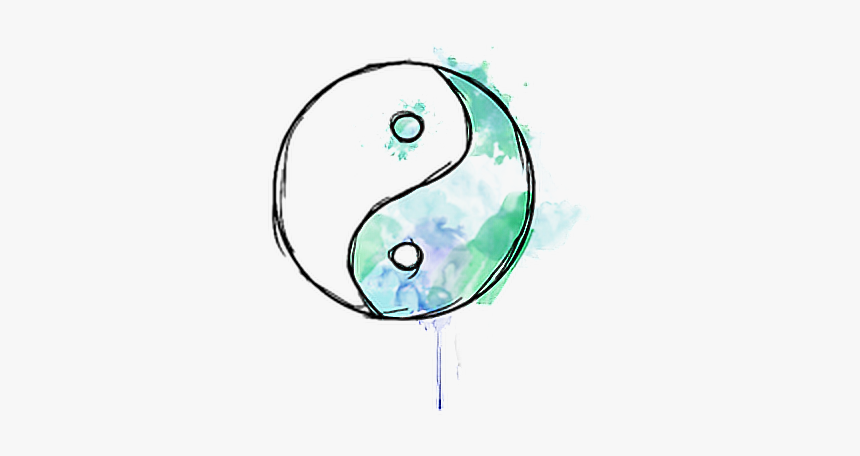 #yinyang #japan #japon #china #colorspash #tumblr #colors - Colored Yin Yang Drawings, HD Png Download, Free Download