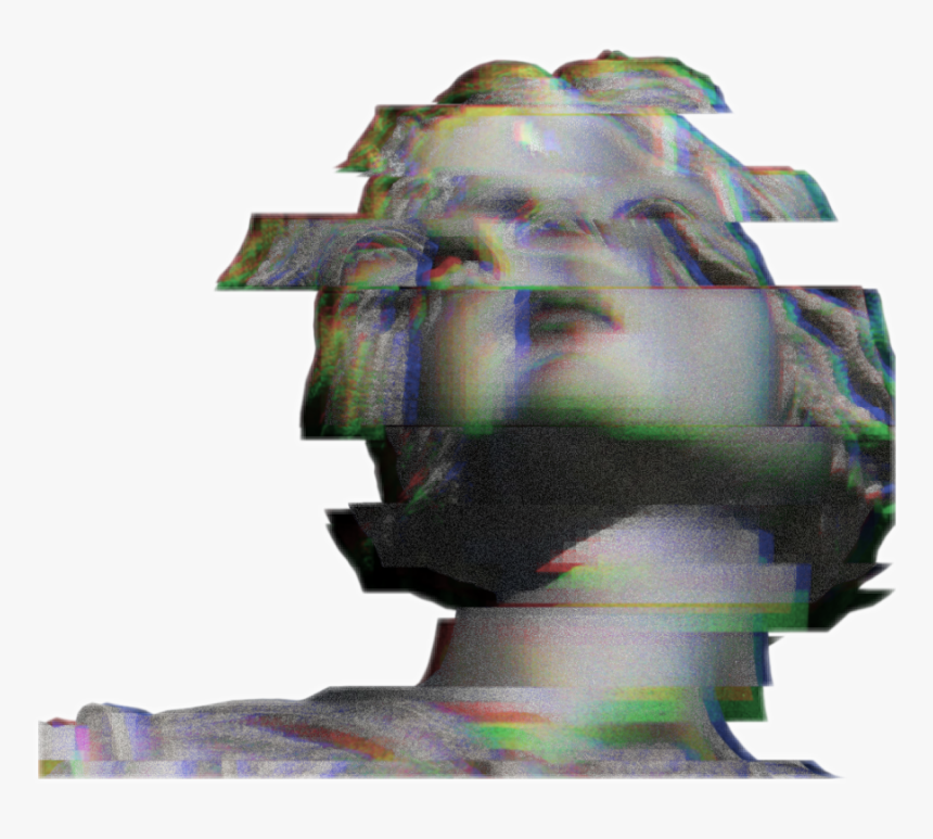 Glitch Grunge Tumblr Sticker By ᶜᴿᵞ ᴮᴬᴮᵞ - Glitch Statue Png, Transparent Png, Free Download