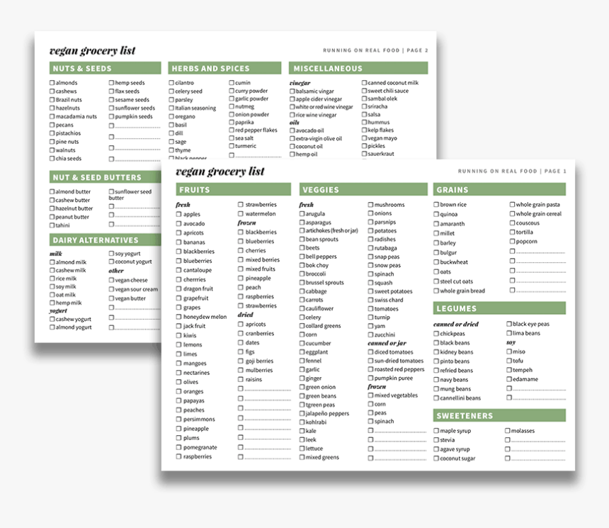 Vegan Grocery List, HD Png Download, Free Download