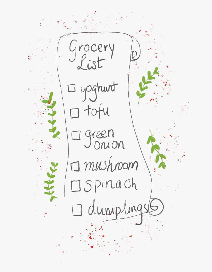 Grocery List Illustration With Shopping Items - Handwriting, HD Png Download, Free Download