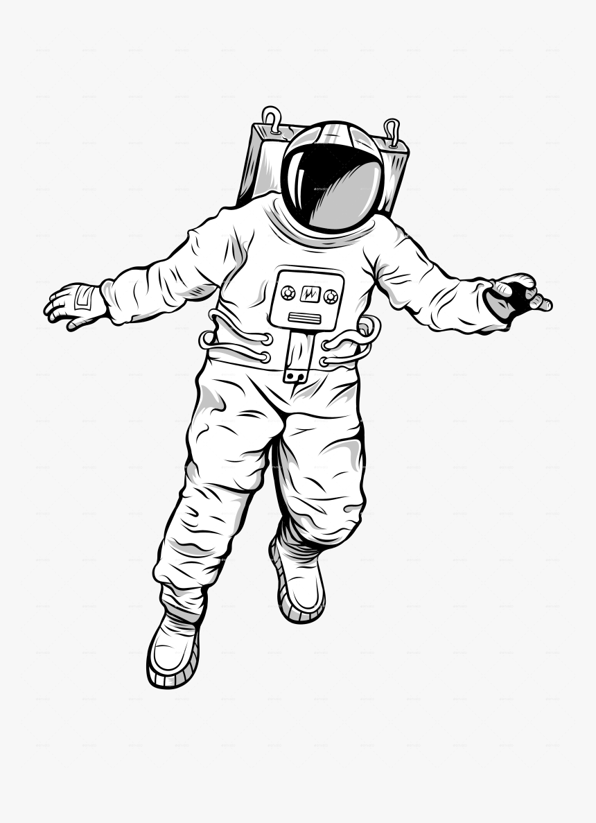 Floating Illustration Astronaut, HD Png Download, Free Download