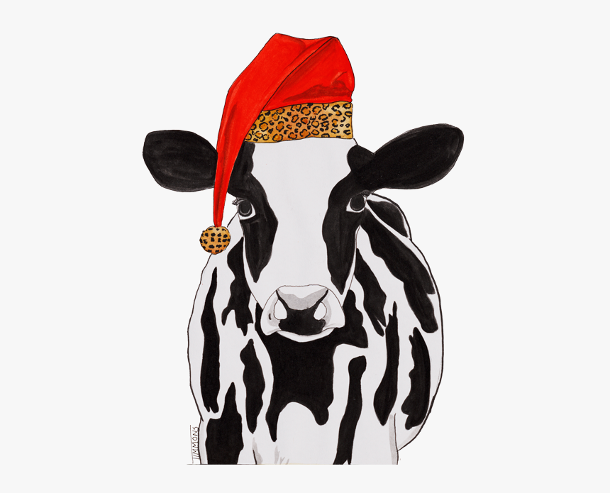 Cow With Christmas Hat, HD Png Download, Free Download