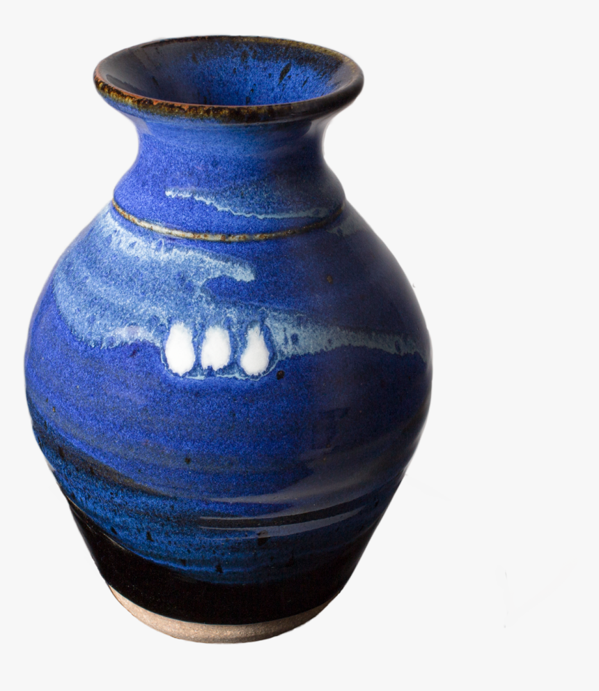 Cobalt Blue And Black Handmade Pottery Vase - Earthenware, HD Png Download, Free Download