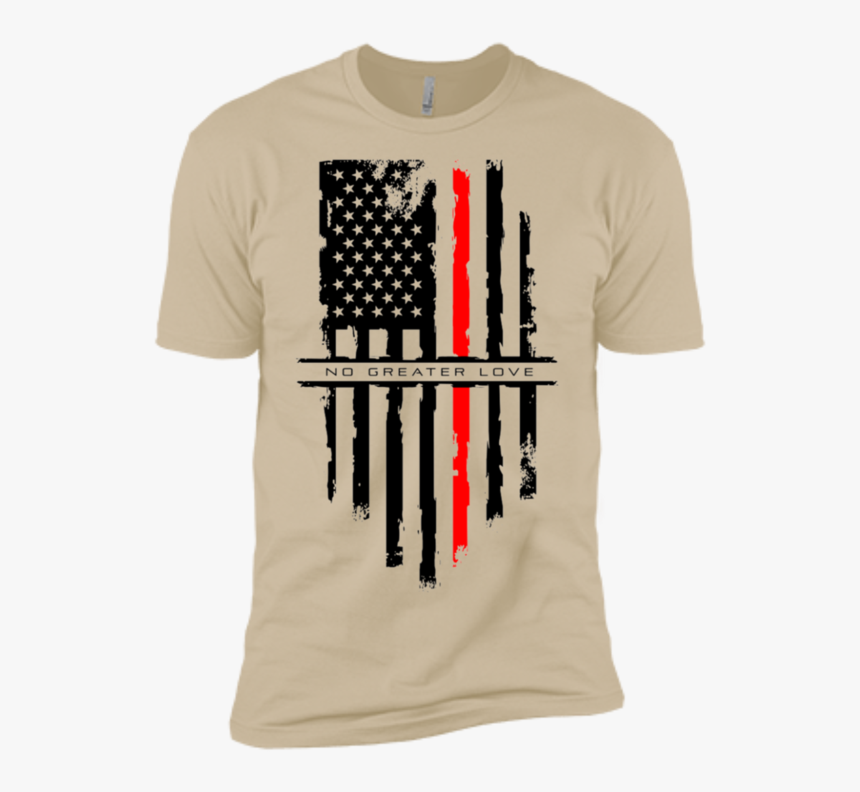 Ngl Tattered Red Line Flag Premium Short Sleeve T-shirt - T-shirt, HD Png Download, Free Download
