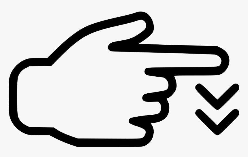 Touch Screen Swipe Hand Finger Down Svg Png Icon Free - Hand Arrow Symbol Png, Transparent Png, Free Download