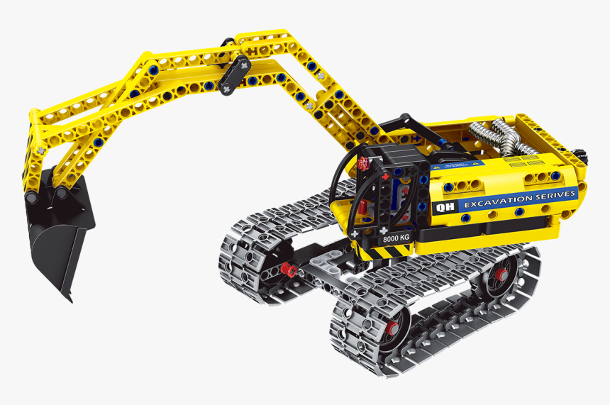 2 In 1 Diy Construction Truck Transformer Robot City - Lego Excavator Robot, HD Png Download, Free Download