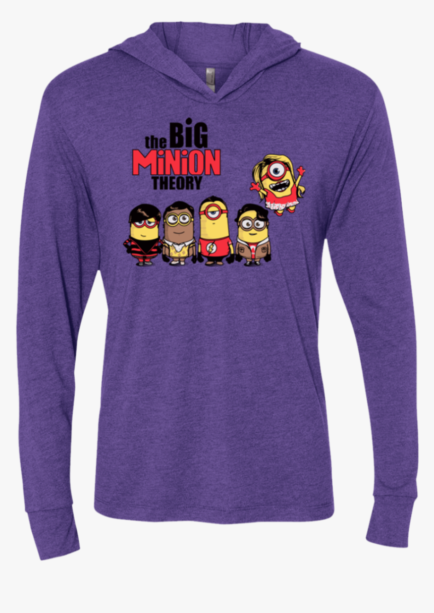 The Big Minion Theory Triblend Long Sleeve Hoodie Tee - Sweatshirt, HD Png Download, Free Download