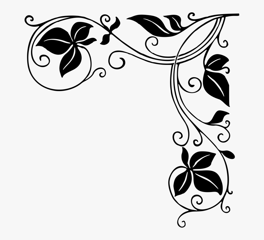 Corner Decoration Png - Black And White Border Design, Transparent Png, Free Download