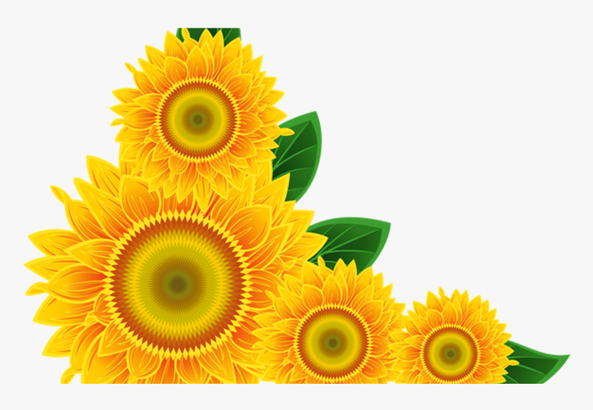 Sunflower Corner Decoration Png Clipart Image Gallery - Transparent Sunflower Corner Border, Png Download, Free Download
