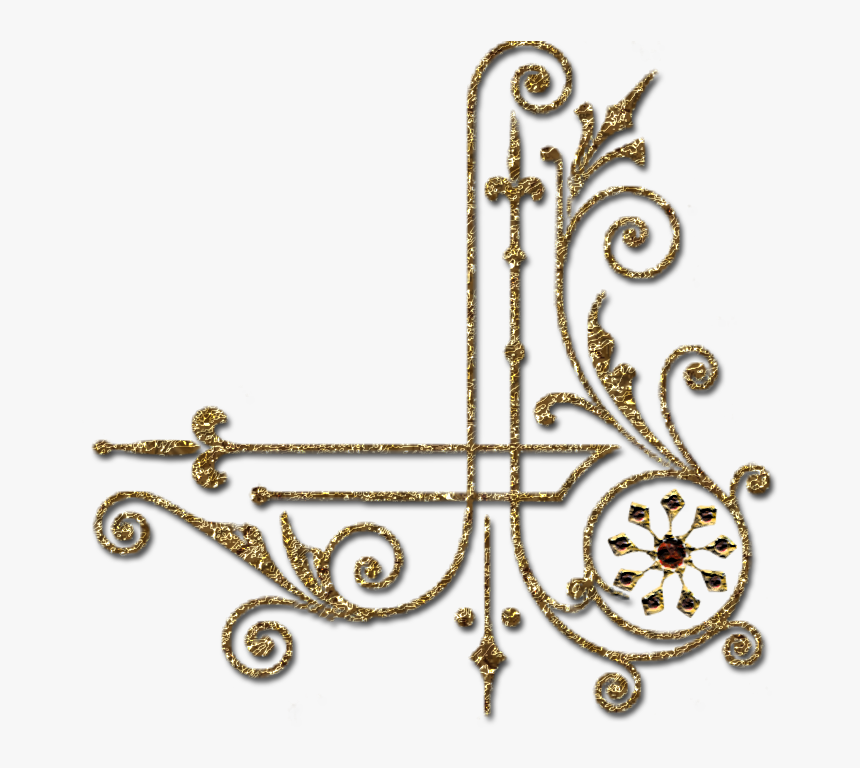 Transparent Gold Decorative Corner - Transparent Gold Corner Frame, HD Png Download, Free Download