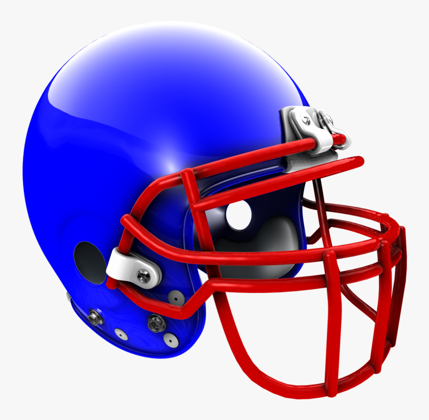 3d Rendered Helmet Tutorial - Blue Football Helmet With Red Face Mask, HD Png Download, Free Download