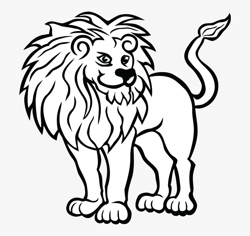 Clip Art Of Lion Black And White, HD Png Download, Free Download