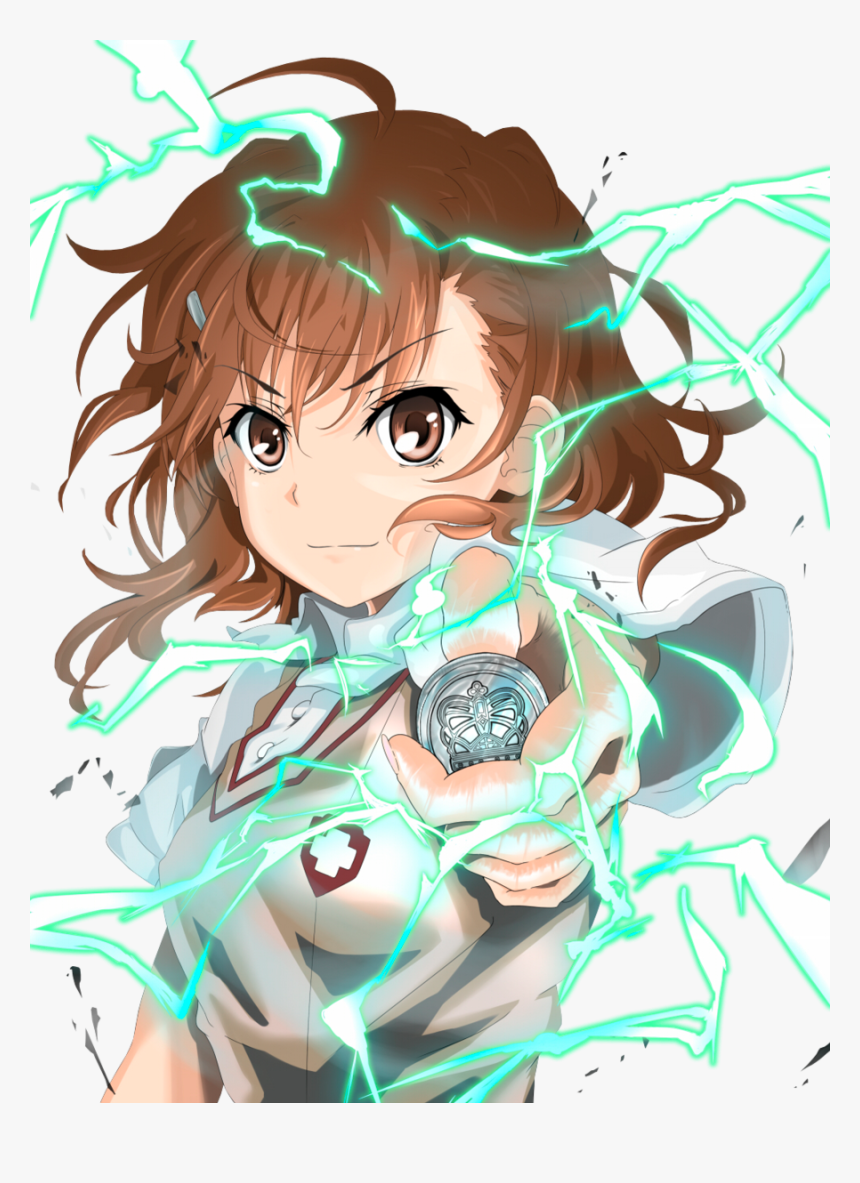 #anime #girl #lightning #kaminari #blue #shorthair - Certain Scientific Railgun Misaka Mikoto, HD Png Download, Free Download