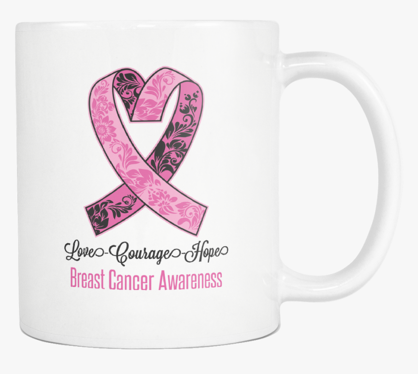 Love Courage Hope Breast Cancer Awareness Cool Pink - Coffee Cup, HD Png Download, Free Download