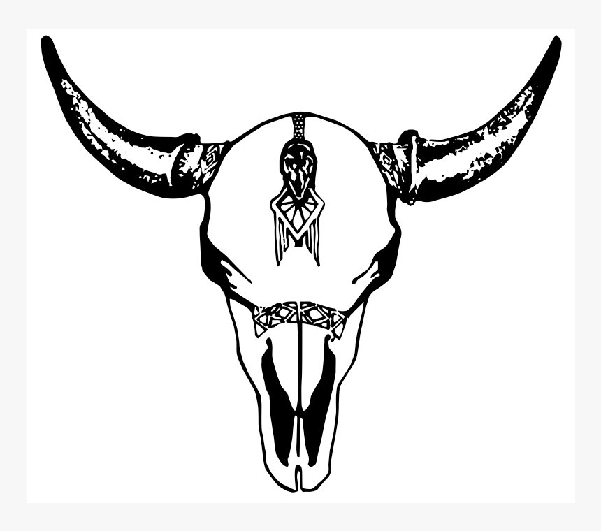 Longhorn Skull Tattoo - Bull, HD Png Download, Free Download