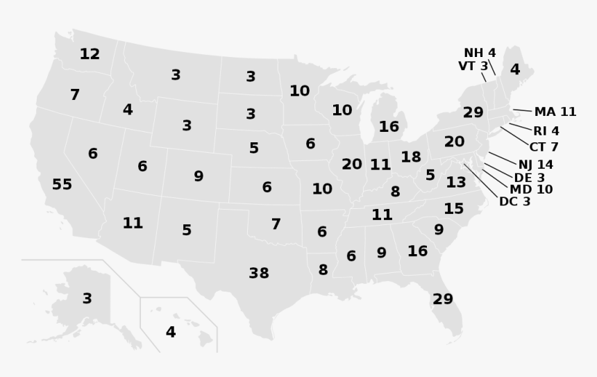 Blank Electoral College Map, HD Png Download, Free Download