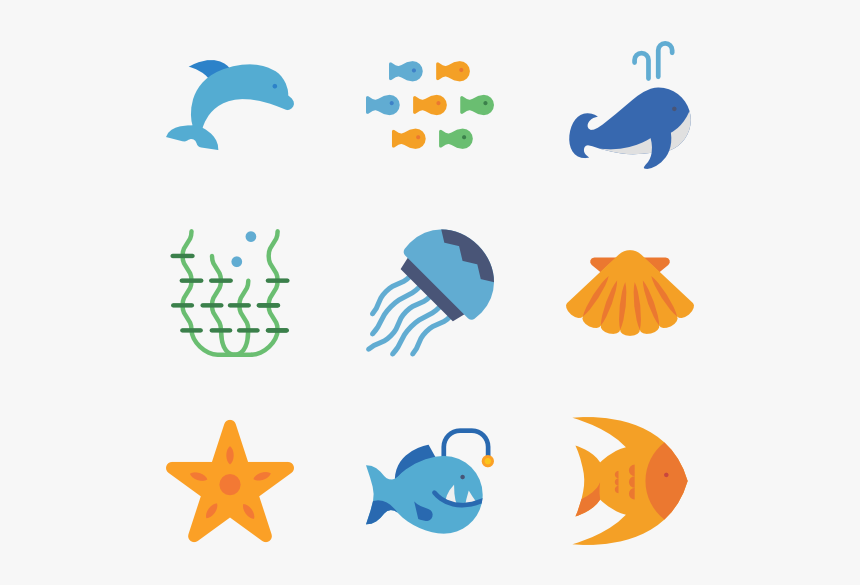 Vector Animals Sea Creature - Sea Animal Icon Png, Transparent Png, Free Download