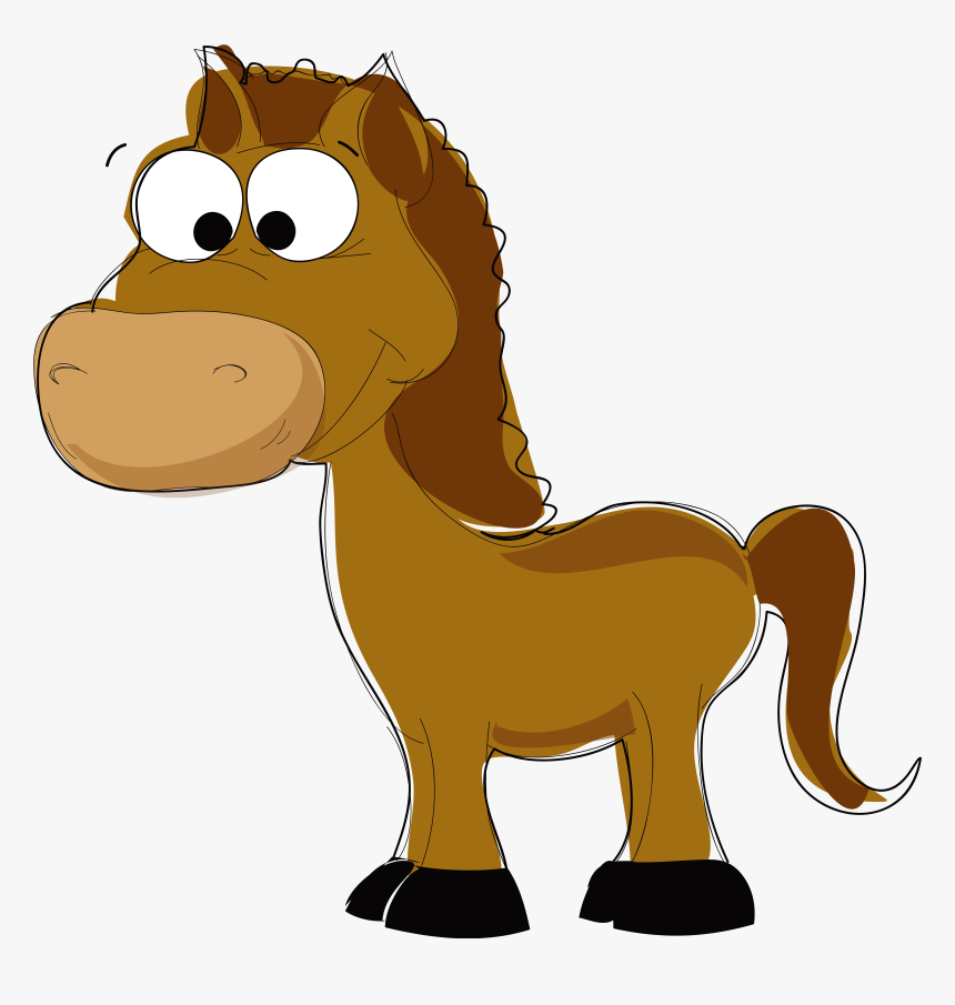 Drawn Pony Brown Horse - Horse Animado Png, Transparent Png, Free Download