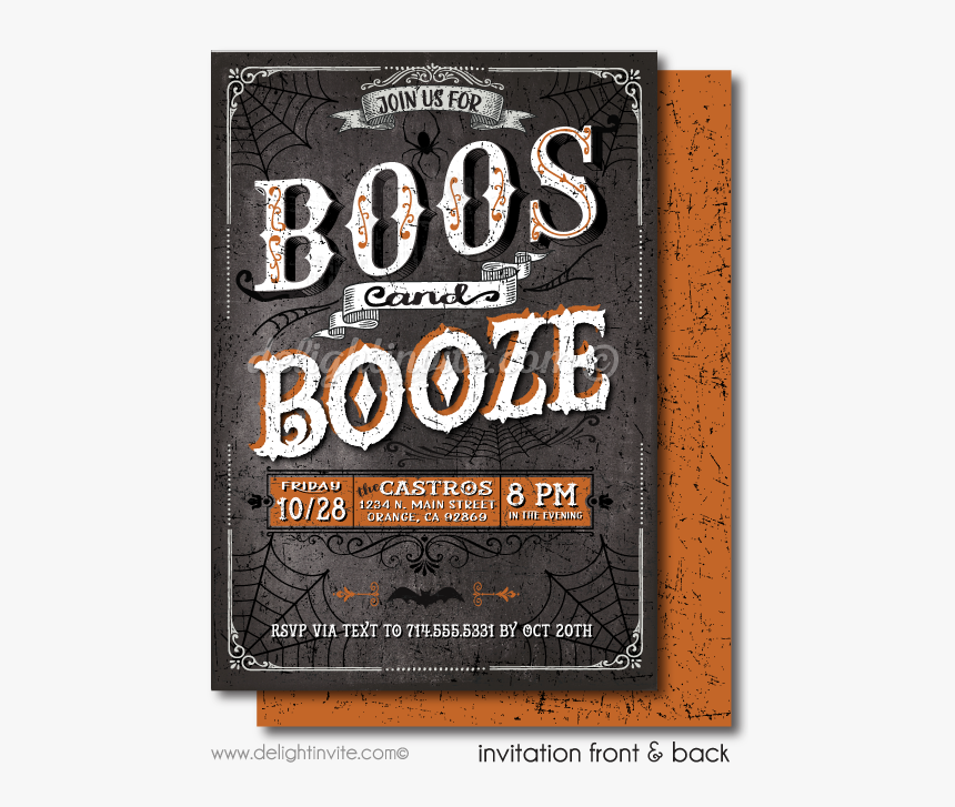 Boos And Booze Invitations, HD Png Download, Free Download