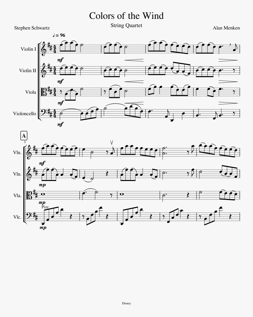 Color Of The Wind Png - Mii Channel Sheet Music Cello, Transparent Png, Free Download