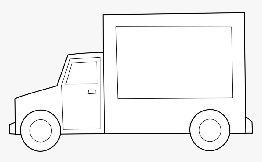 Line Art,angle,compact Car - Camion Para Dibujar, HD Png Download, Free Download