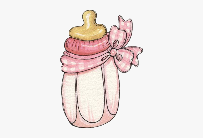 #biberon #baby #girl #niña #bebe #freetoedit - Pink Baby Bottle Clip Art, HD Png Download, Free Download