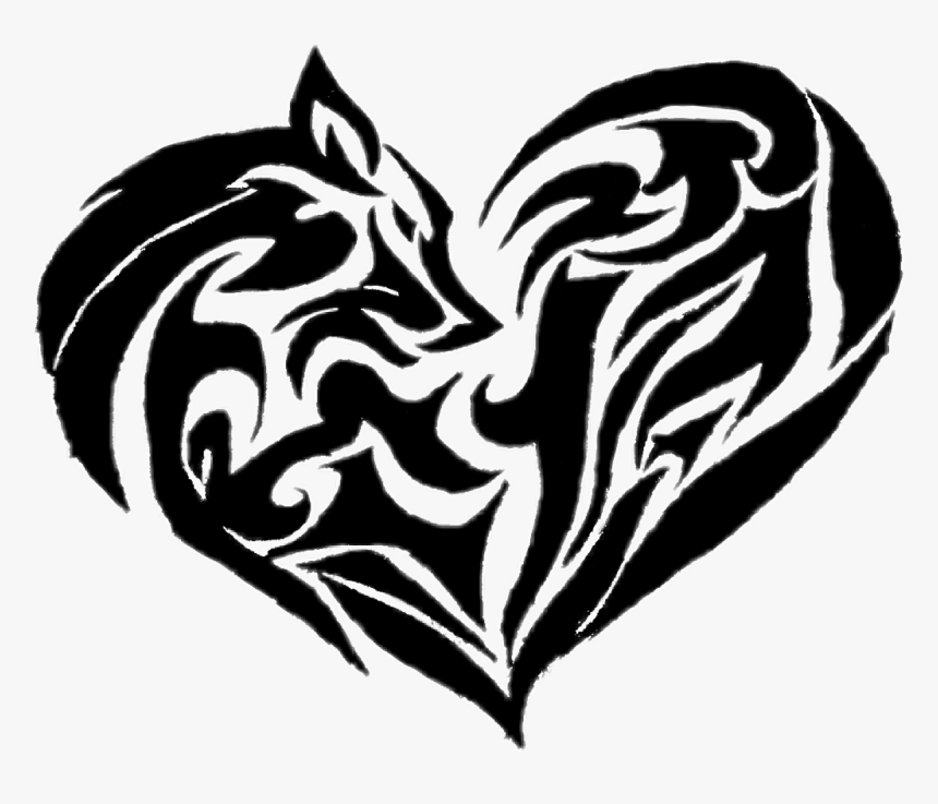 #lobo #corazón #tribal #🐺 - Corazon De Lobo Dibujo, HD Png Download, Free Download