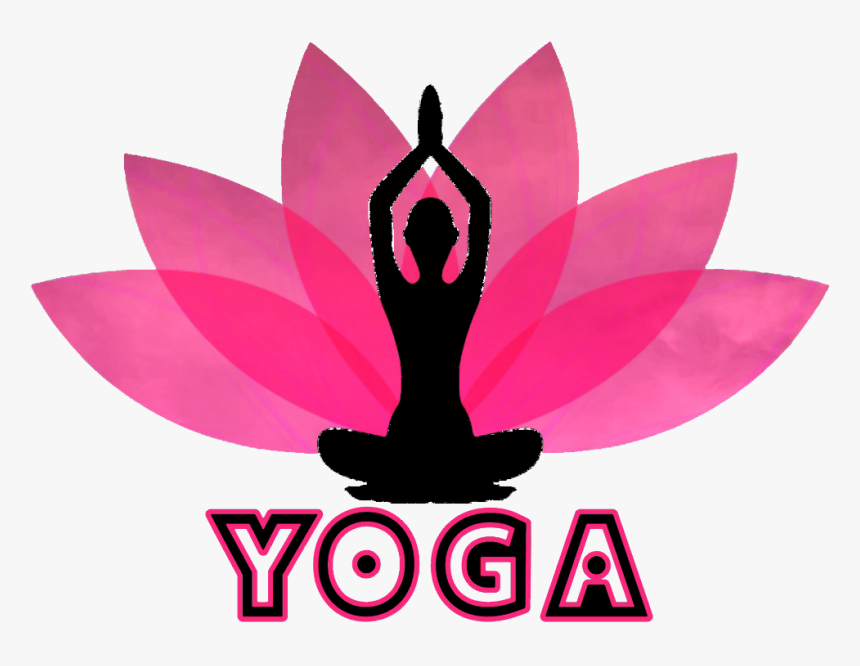 International yoga day special logo PNG image with a woman doing yoga. Yoga  day calligraphy and lotus flower silhouette on a transparent background.  13473735 PNG