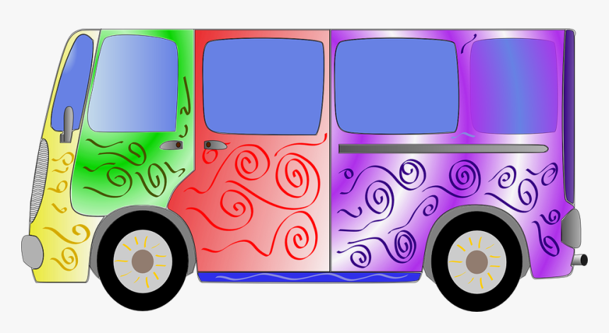 Hippy, Van, Bus, 60s, Sixties, 60ies, Colorful - Años 60 Png, Transparent Png, Free Download
