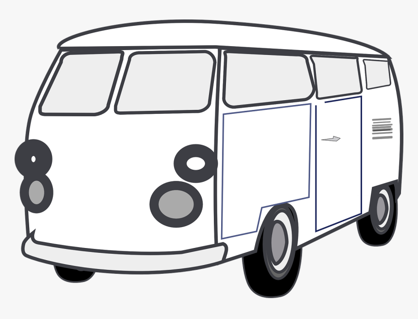 Buy Vw Bus - Clip Art Black And White Van, HD Png Download, Free Download