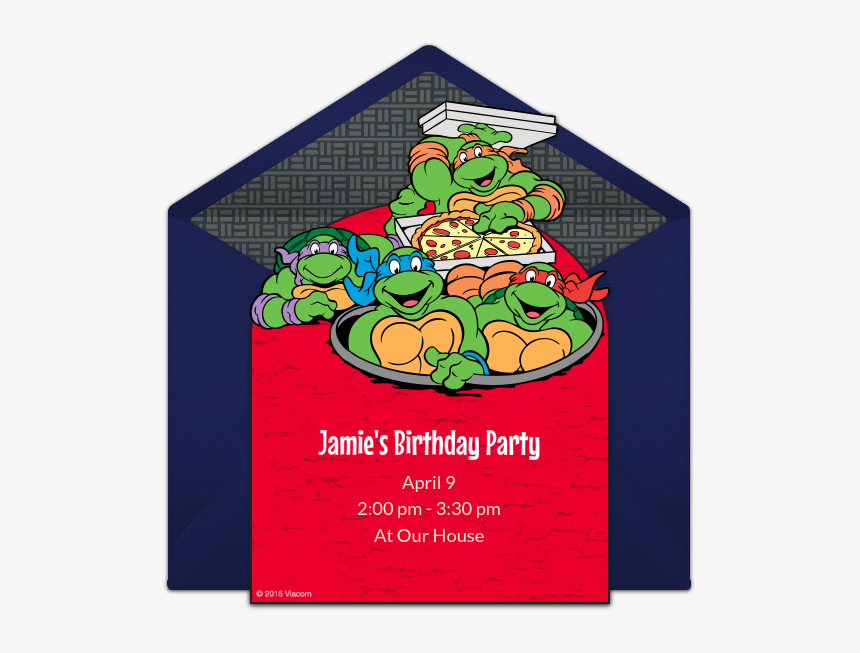 Boy Birthday Party Invitation Ninja Turtles, HD Png Download, Free Download