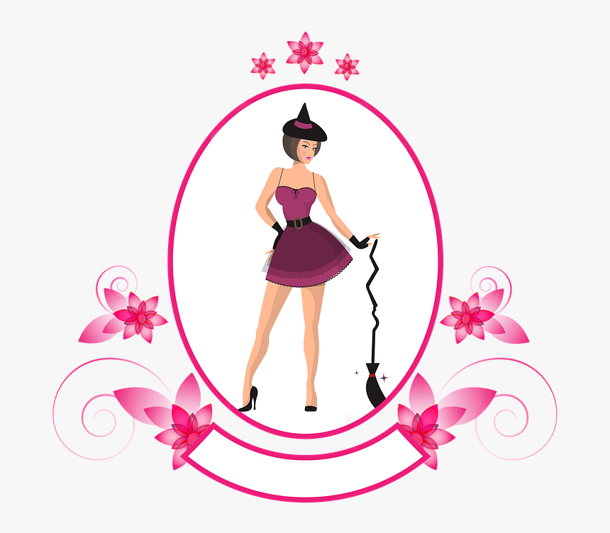 Halloween Sexy Witch - Transparent Pink Frame Clipart, HD Png Download, Free Download