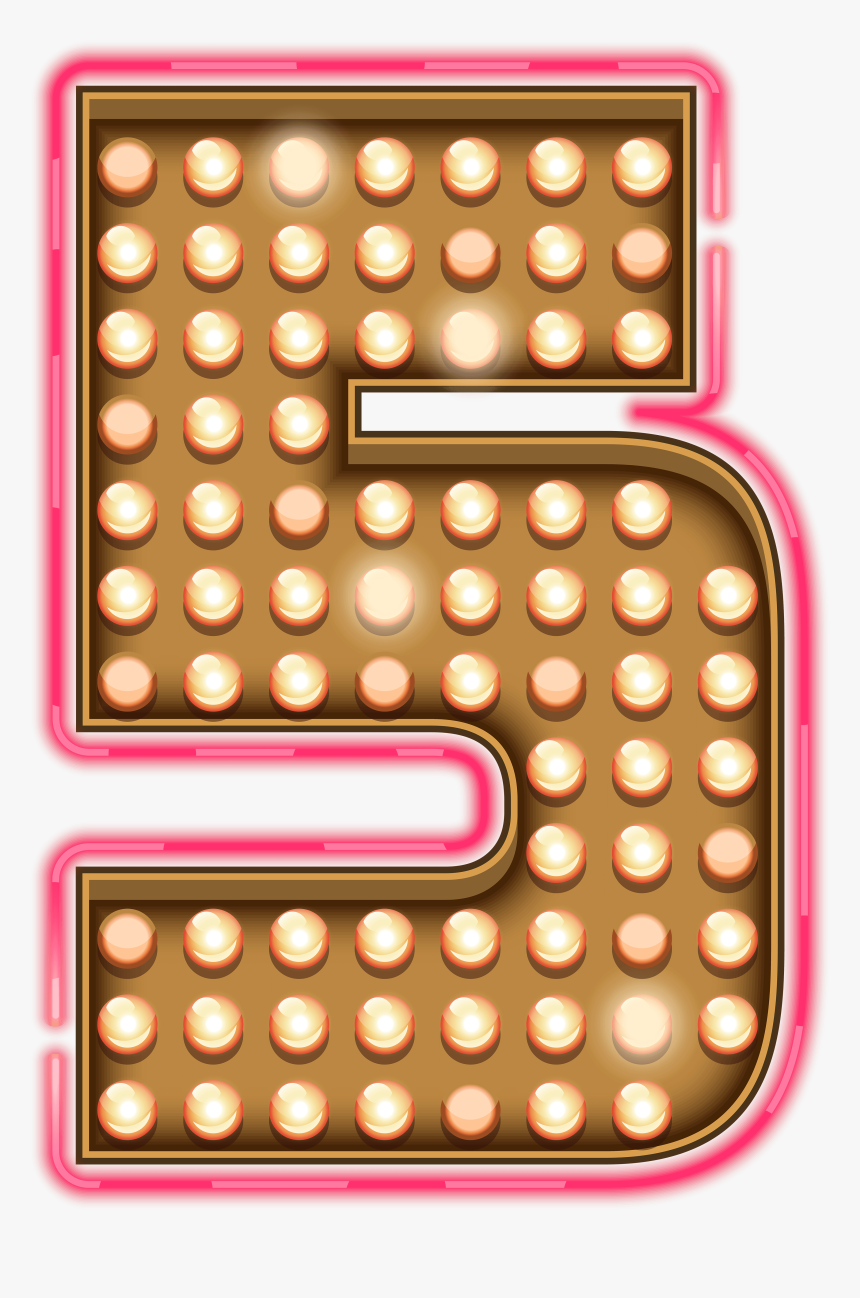 Number Five Neon Lights Transparent Png Clip Art Image - Neon Light Numbers Png, Png Download, Free Download