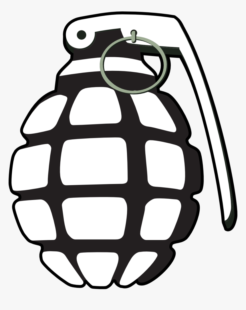 Grenade Normal Tzunghaor Black White Clipartist - Clipart Grenade, HD Png Download, Free Download