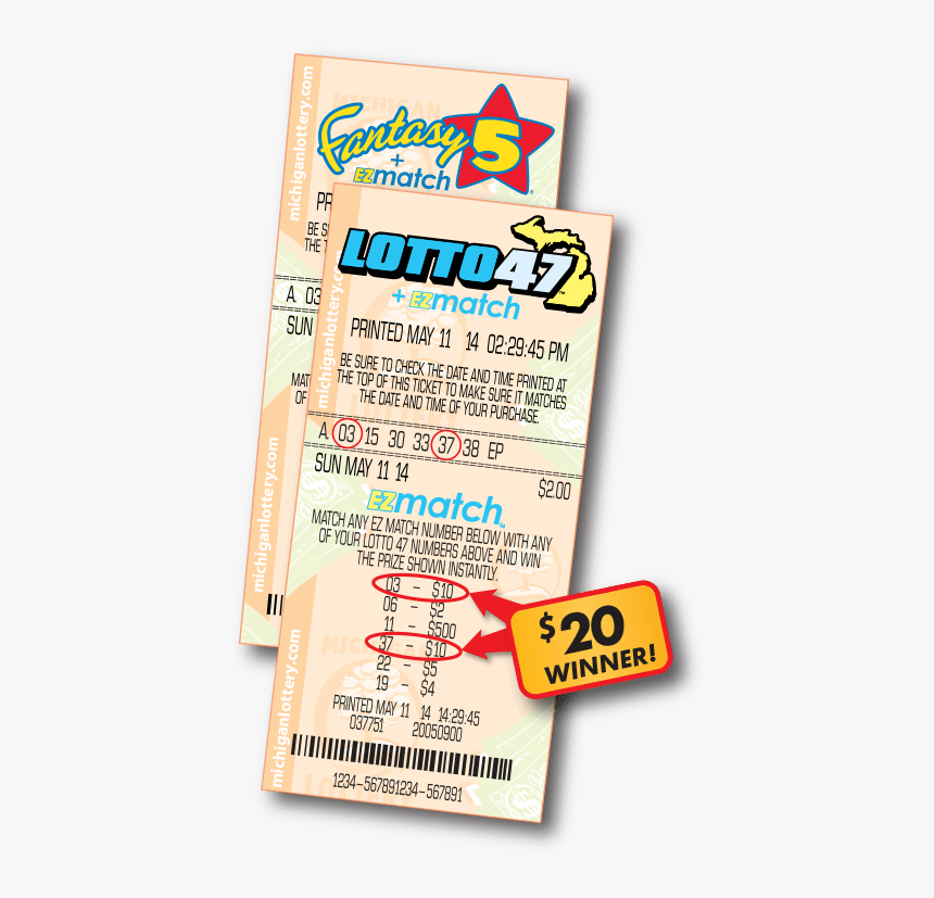 Ezmatch Fantasy 5 And Lotto 47 Ticket Examples - Lotto 47 Ez Match Rules, HD Png Download, Free Download
